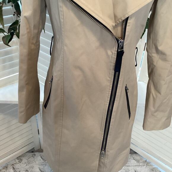 MACKAGE MONTREAL ESTELA BEIGE ZIP TRENCH COAT SIZE SMALL 1197 - Picture 4 of 10